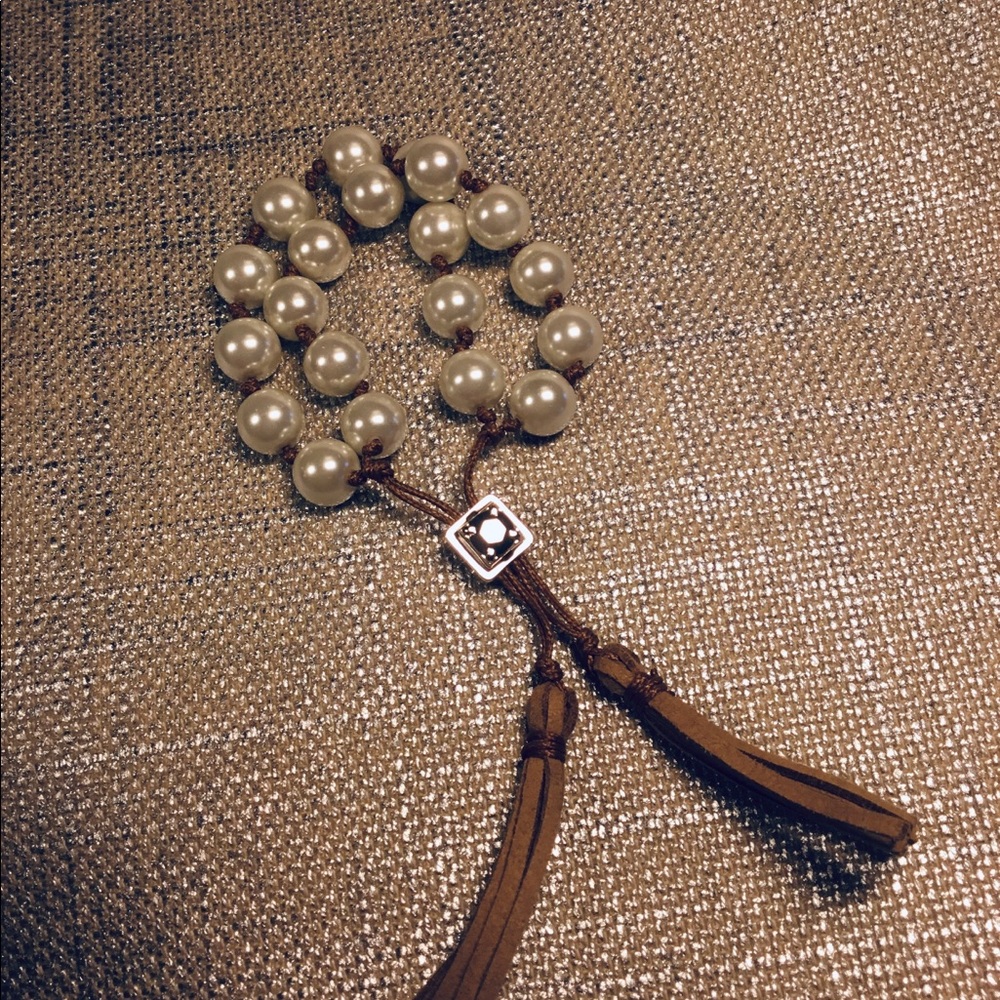 Chico’s Pearl & Leather Bracelet